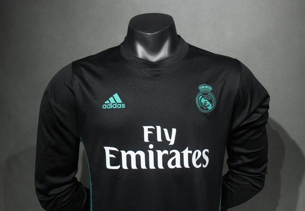 17-18 Real Madrid Away Retro Jersey Player Version Long Sleeve
