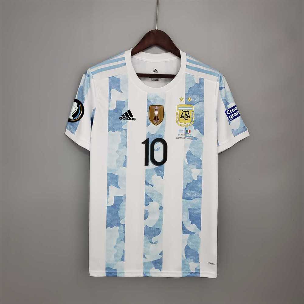 2020 Argentina Home Soccer Jersey Messi#10 With the Patches Fan Version