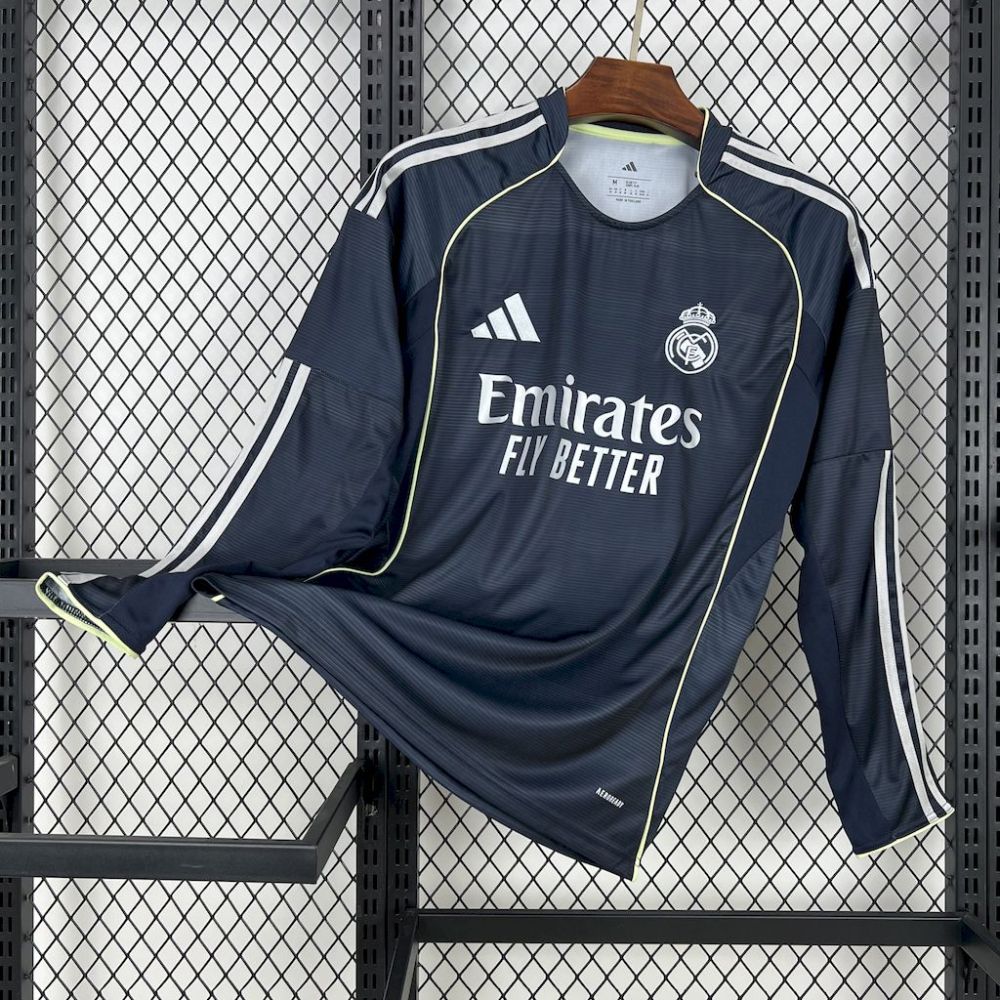 25-26 Real Madrid Away Soccer Jersey Long Sleeve