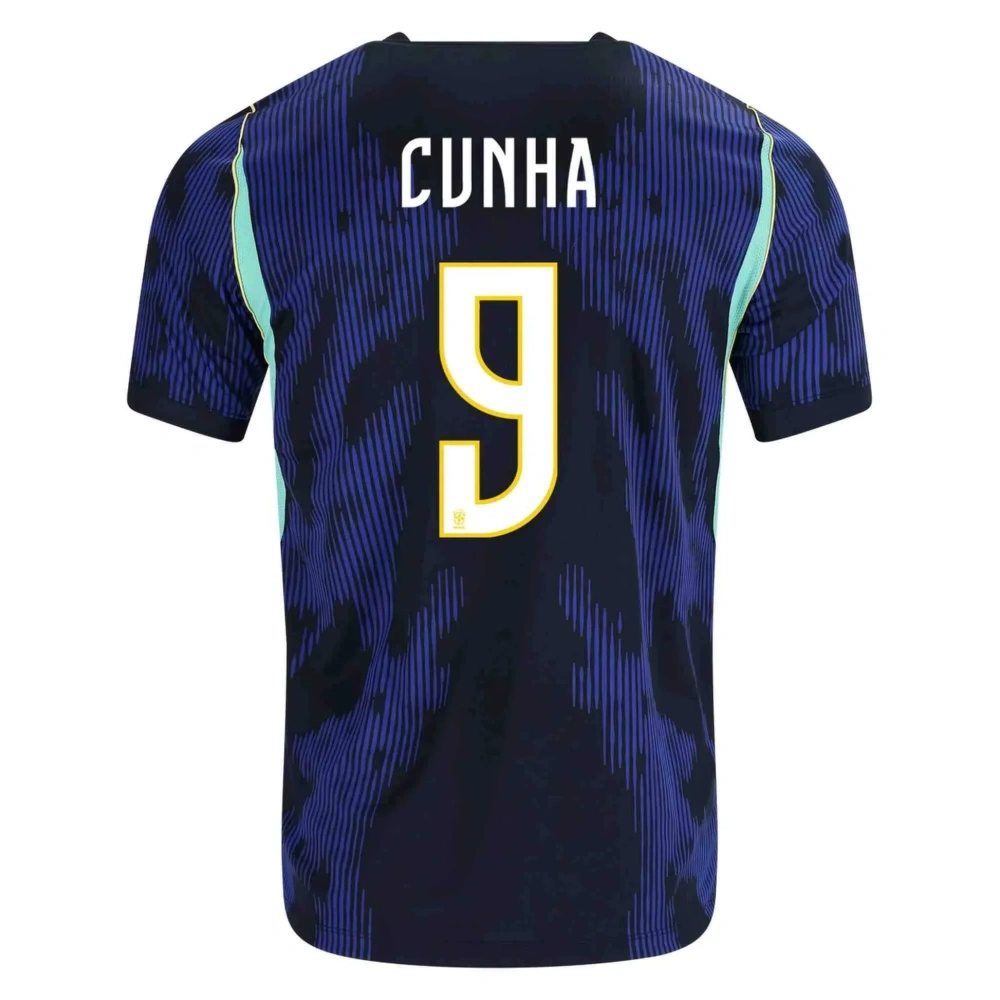 Men's Authentic Nike Cunha 9 Brazil Away Jersey 2026