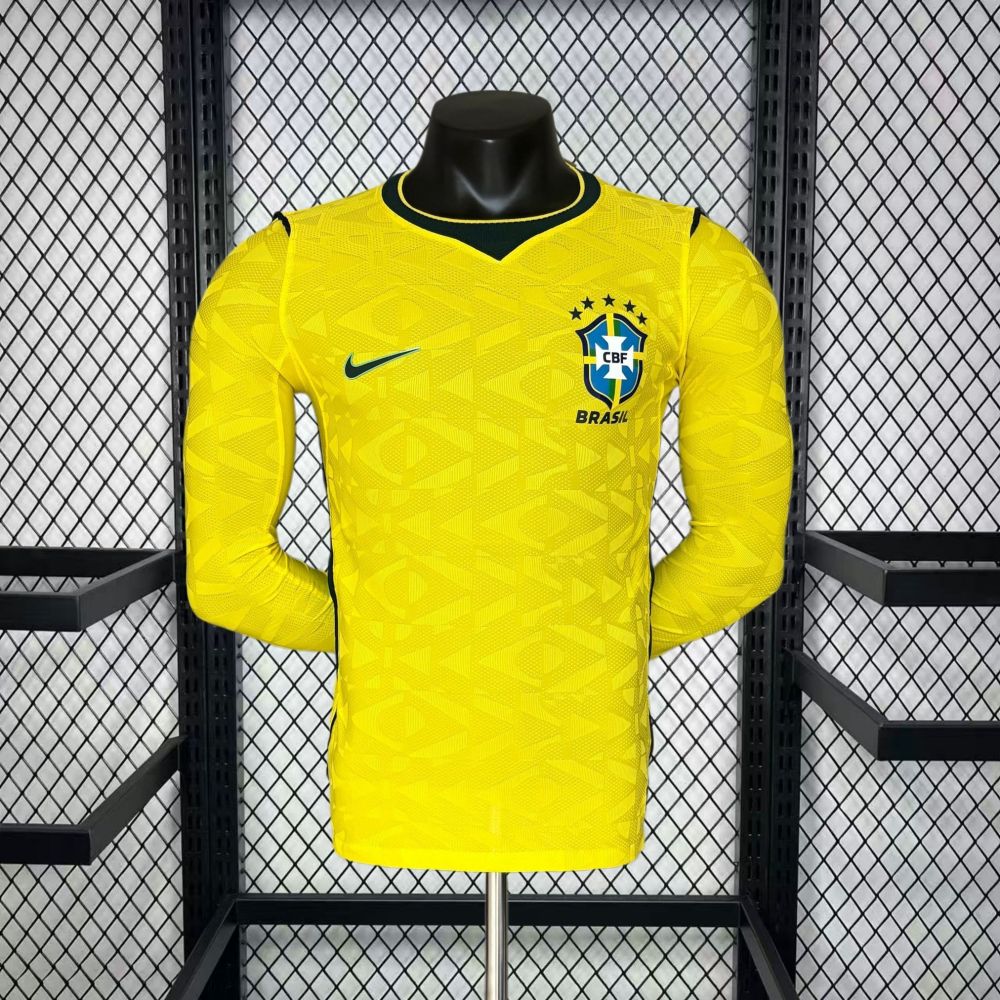 2026 Brazil Home World Cup Jersey Player Version Long Sleeve