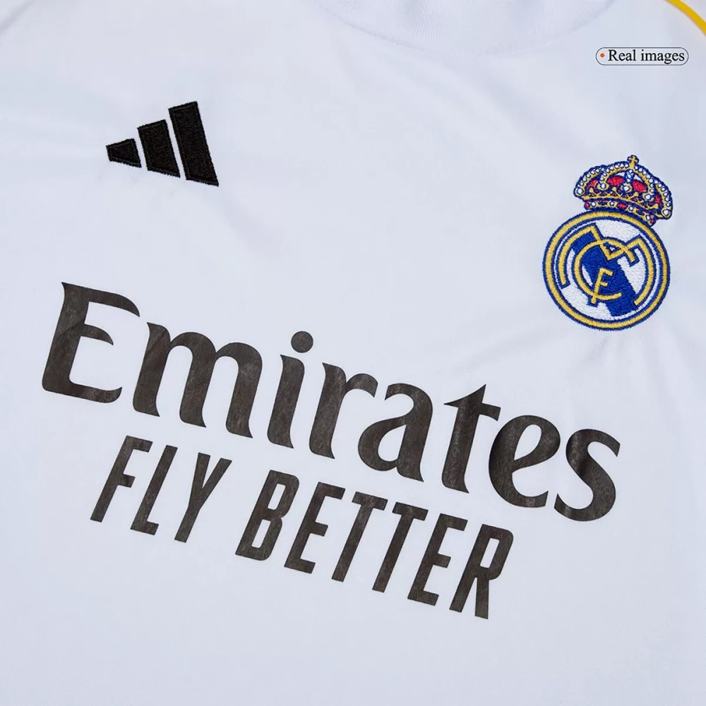 25-26 Real Madrid Home Soccer Kids Full Kit Jersey+Shorts+Socks