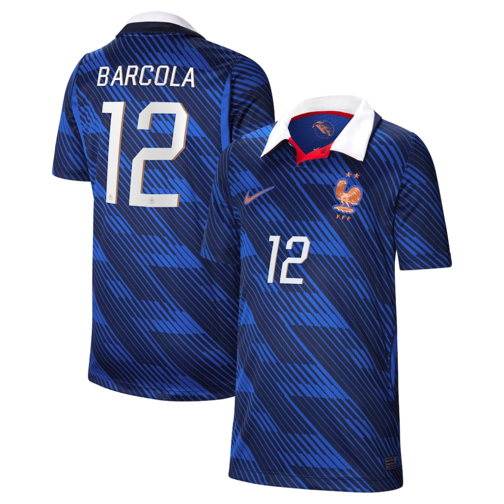 Maillot France Nike FFF Domicile Stadium 26 avec flocage Barcola 12
