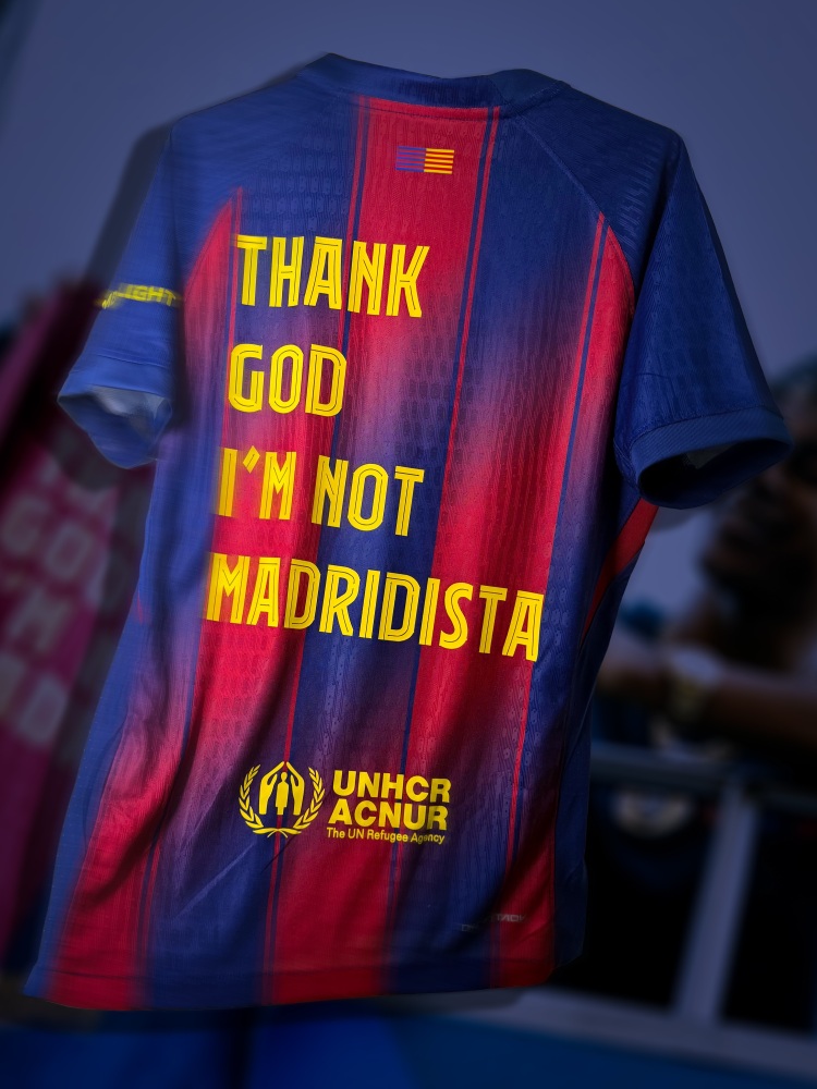 Season 25/26 Barcelona Home Player Version Thank God I’m Not Madridista