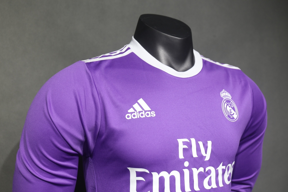 16-17 Real Madrid Away Retro Purple Jersey Long Sleeve Player Version