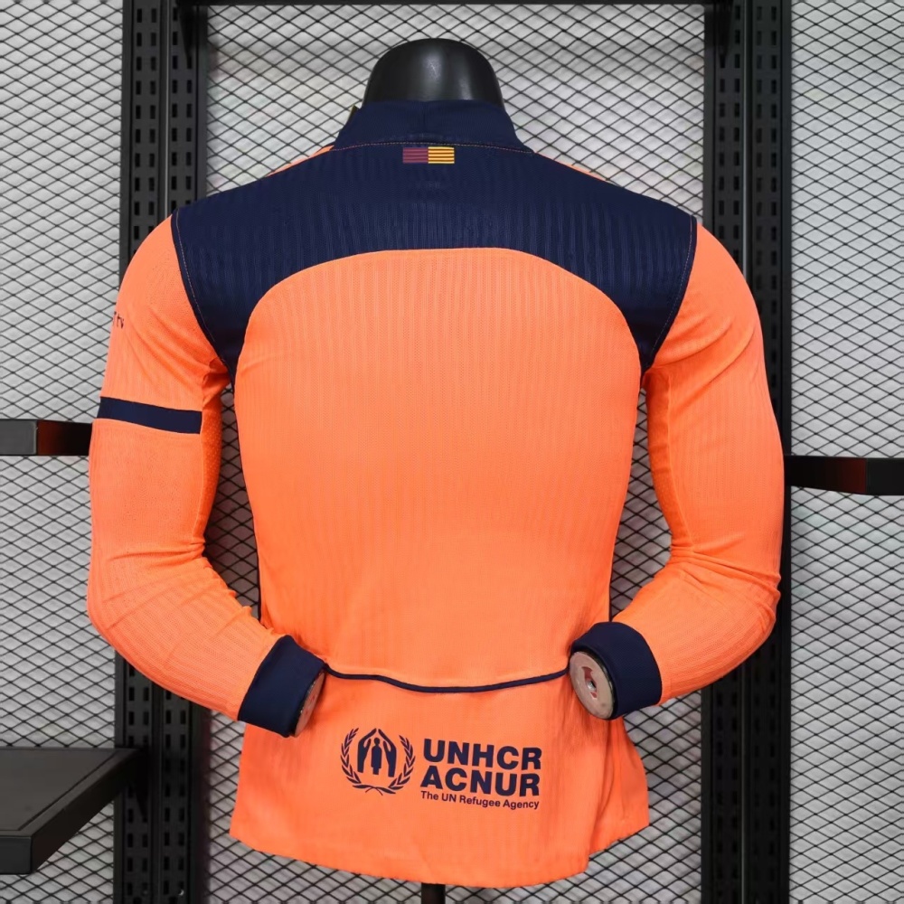 25-26 Barcelona Third Away Player Version Soccer Jersey Long Sleeve