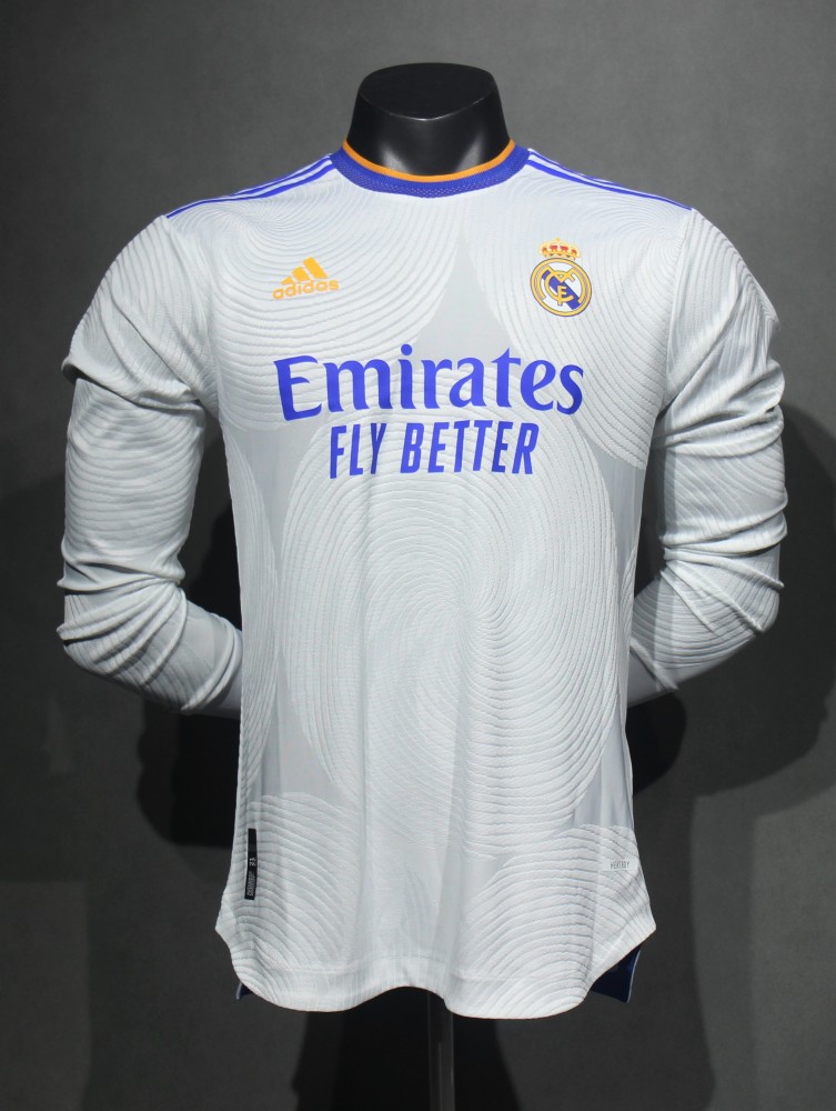 21-22 Real Madrid Home Soccer Jersey Retro Player Version Long Sleeve