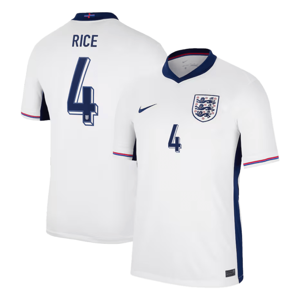 2024 England RICE #4 Euro Cup Home Jersey