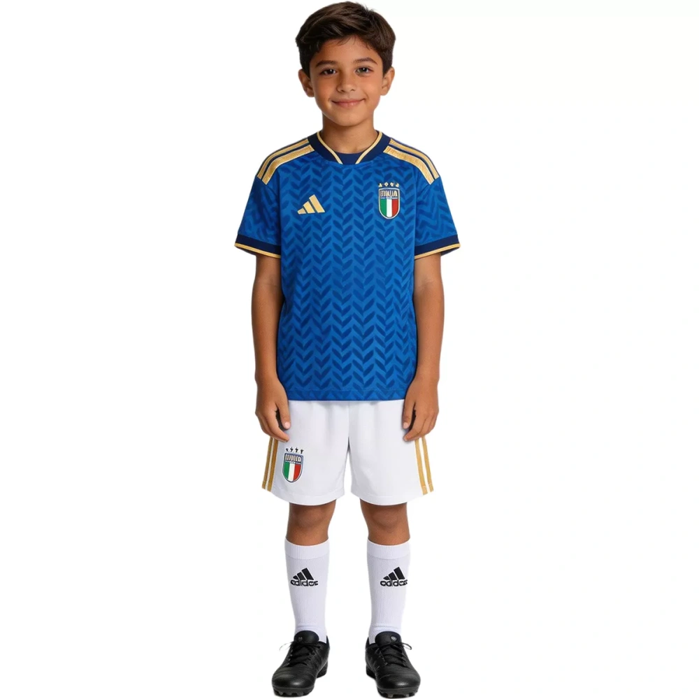 2026 Italy World Cup Home Soccer Kids Full Kit Jersey+Shorts+Socks