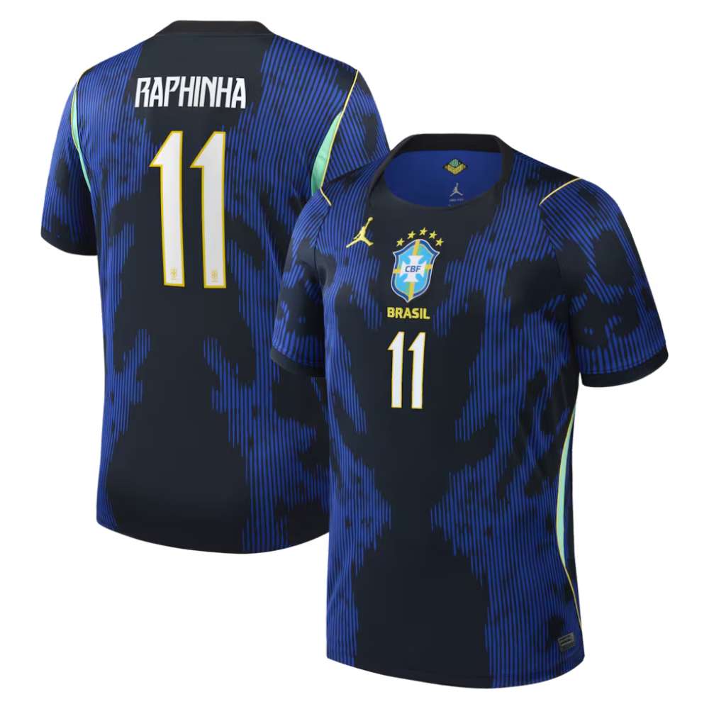 Raphinha Brazil National Team Jordan Brand 2026 Away Stadium Replica Jersey - Blue