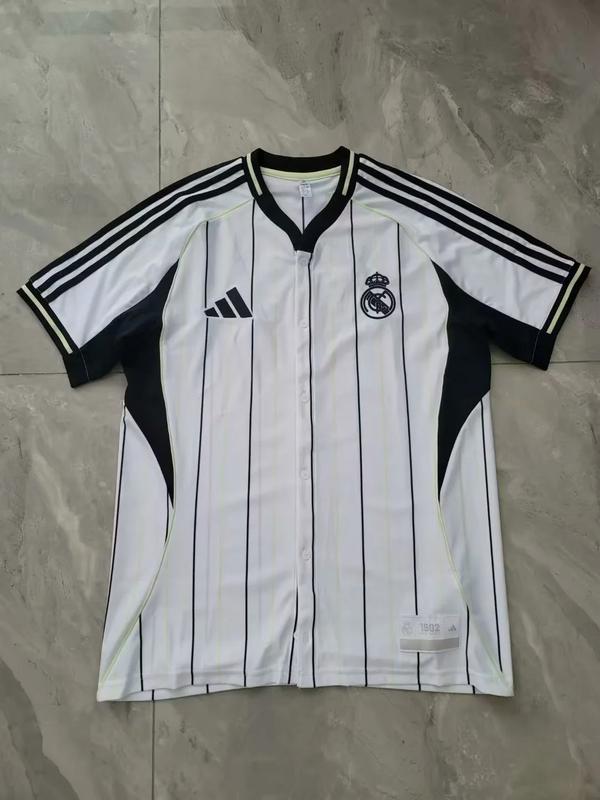 25-26 Real Madrid Baseball Soccer Jersey White