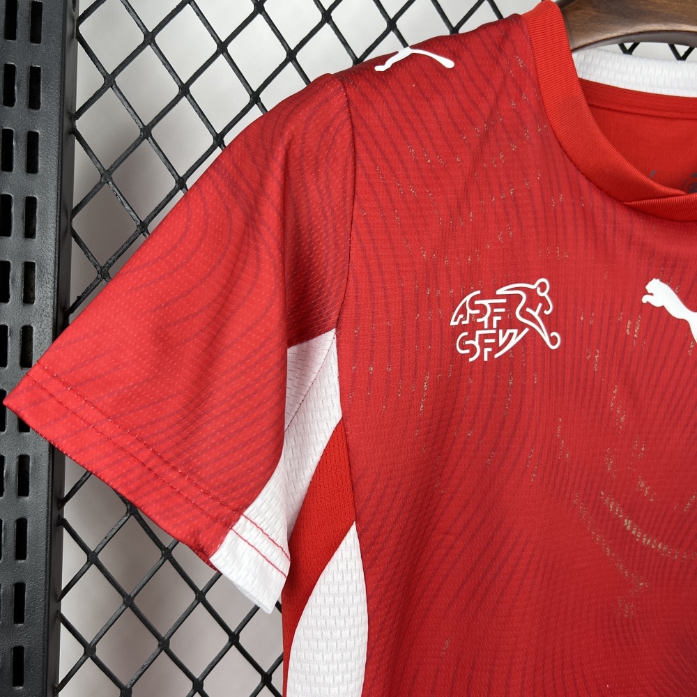 2026 Switzerland Home World Cup Soccer Kids Kit Jersey+Shorts