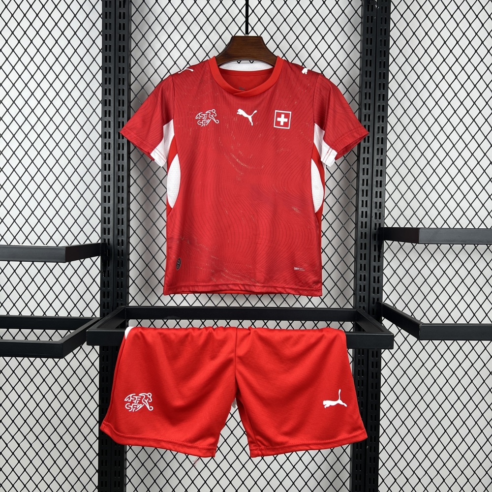2026 Switzerland Home World Cup Soccer Kids Kit Jersey+Shorts