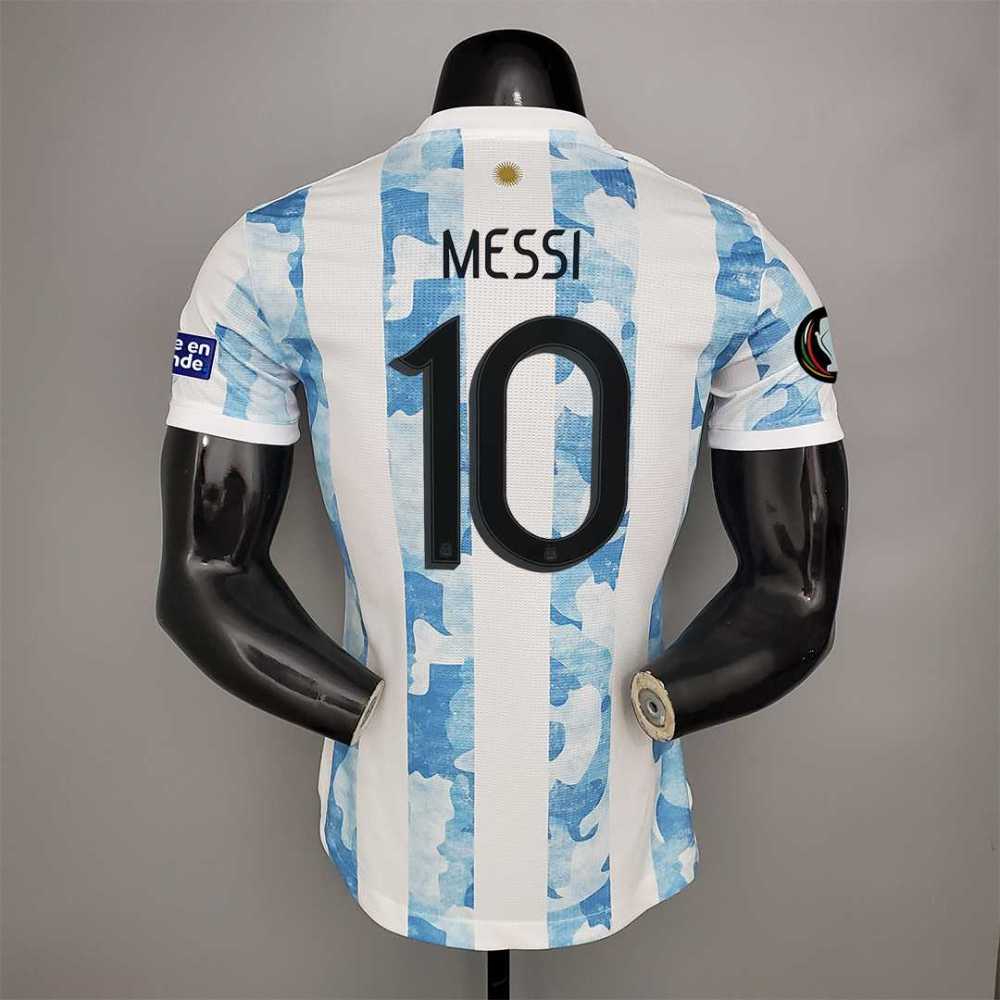 2020 Argentina Home Soccer Jersey Messi#10 With the Patches Player Version
