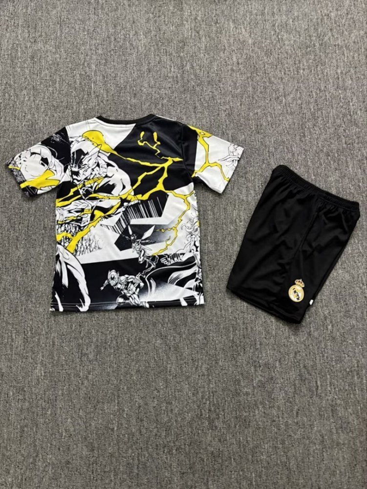 25-26 Real Madrid Avengers Pre-match Soccer Kids Kit Jersey+Shorts