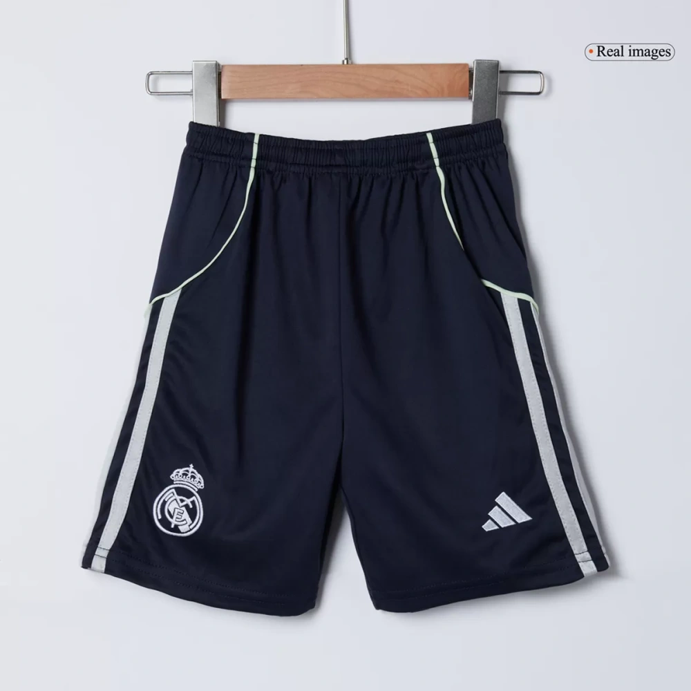25-26 Real Madrid Away Soccer Kids Full Kit Jersey+Shorts+Socks