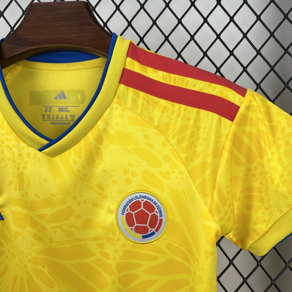 2026 Colombia Home World Cup Soccer Kids Kit Jersey+Shorts