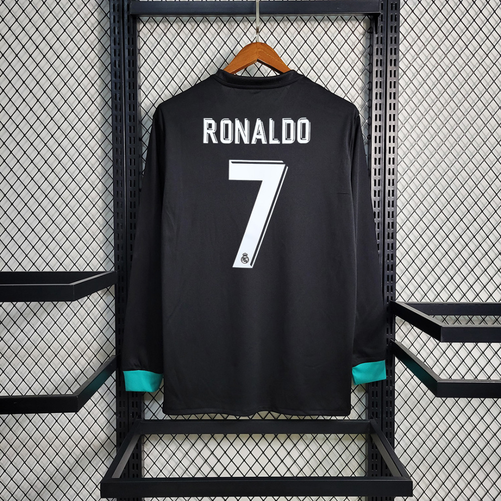 17-18 Real Madrid Away Retro Jersey Long Sleeve