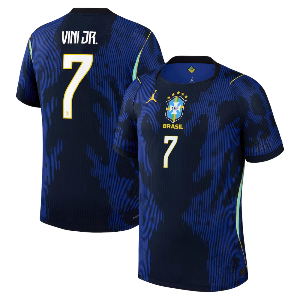 Men's Jordan Brand Vinicius Junior Blue Brazil National Team 2026 Away Match Authentic Jersey