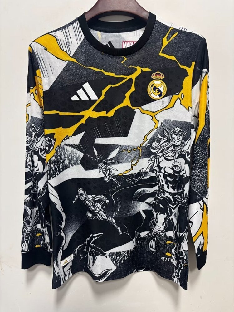 25-26 Real Madrid Avengers Soccer Jersey Pre-match Long Sleeve