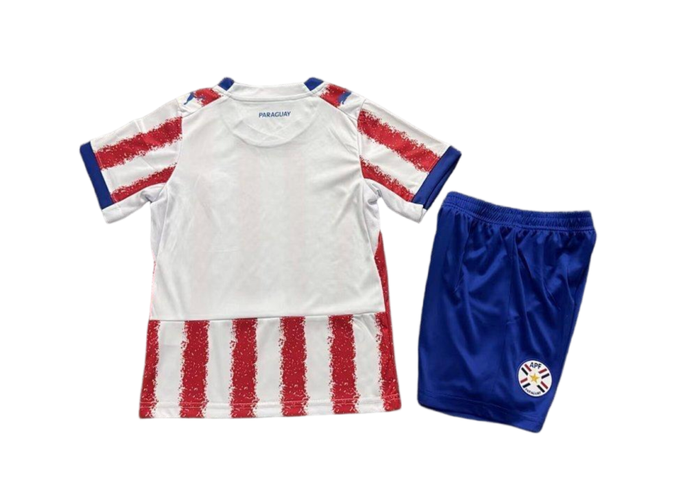2026 Paraguay Home World Cup Soccer Kids Kit Jersey+Shorts