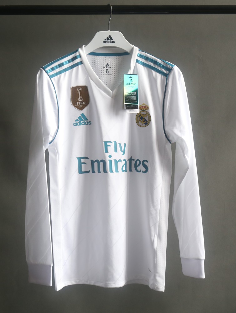 17-18 Real Madrid Home Retro Jersey Player Version Long Sleeve