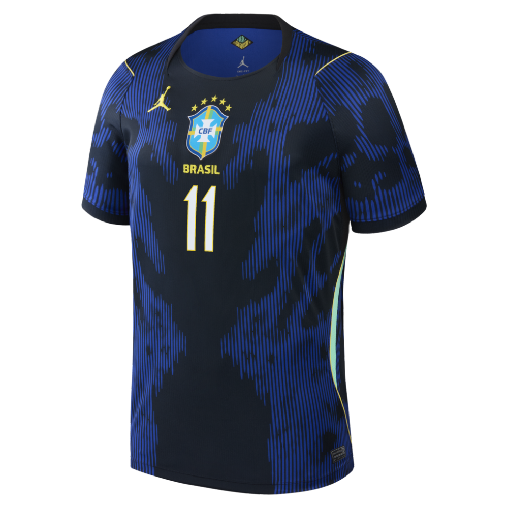 Raphinha Brazil National Team Jordan Brand 2026 Away Stadium Replica Jersey - Blue