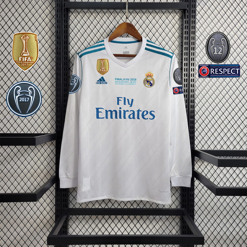 17-18 Real Madrid Home Retro Jersey Long Sleeve