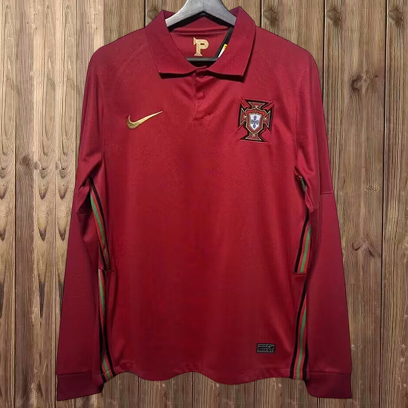 2020/21 Portugal Home Soccer Jersey Long Sleeve