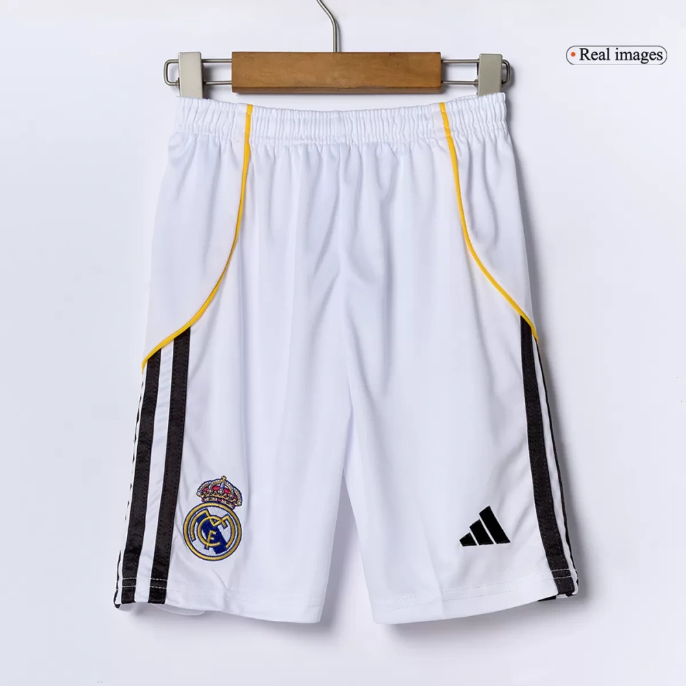 25-26 Real Madrid Home Soccer Kids Full Kit Jersey+Shorts+Socks