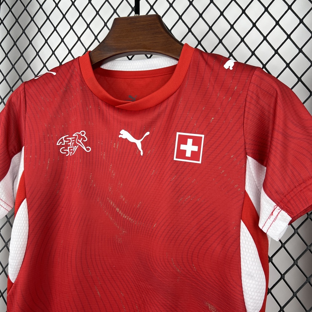 2026 Switzerland Home World Cup Soccer Kids Kit Jersey+Shorts