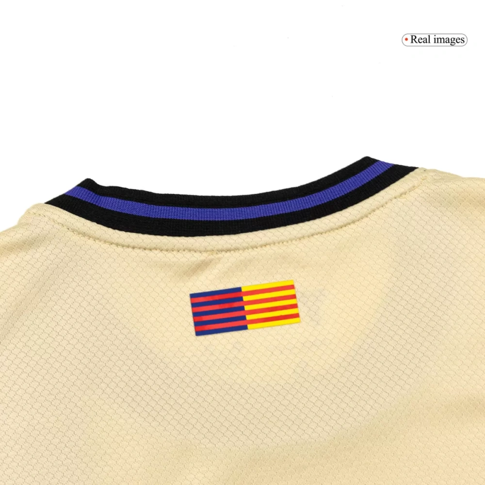 25-26 Barcelona Away Soccer Full Kids Kit Jersey+Shorts+Socks