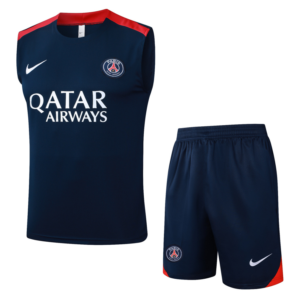 25-26 PSG Training Sleeveless Soccer Kit Jersey+Shorts