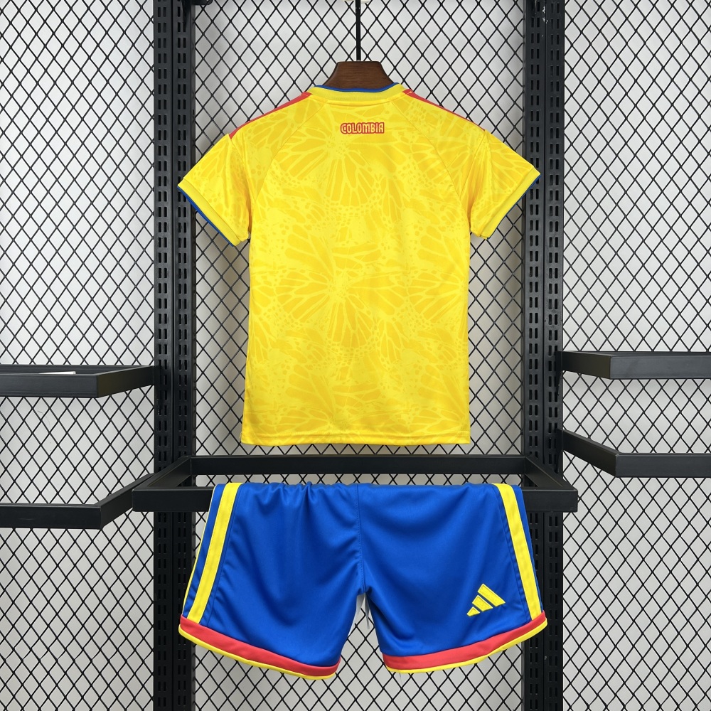 2026 Colombia Home World Cup Soccer Kids Kit Jersey+Shorts