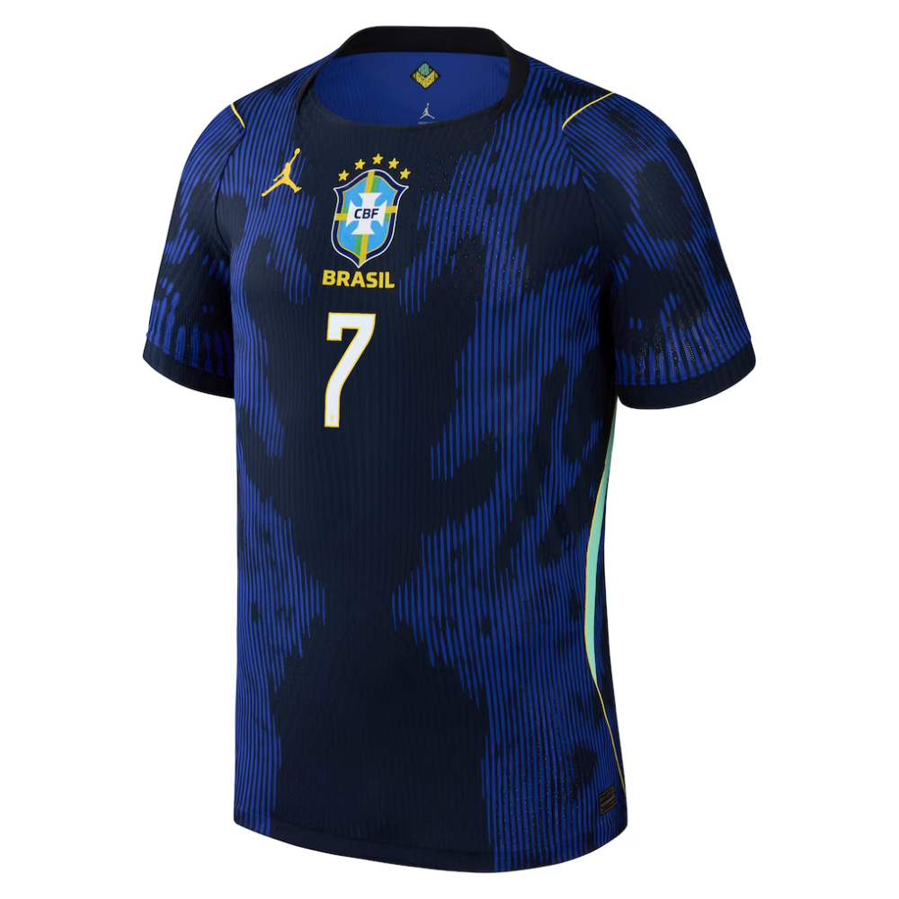 Men's Jordan Brand Vinicius Junior Blue Brazil National Team 2026 Away Match Authentic Jersey