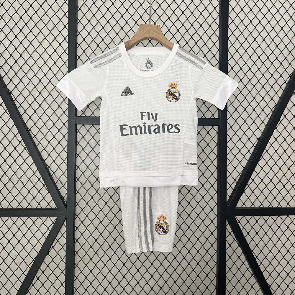 2015-16 Real Madrid Home Retro Kids Kit Jersey+Shorts