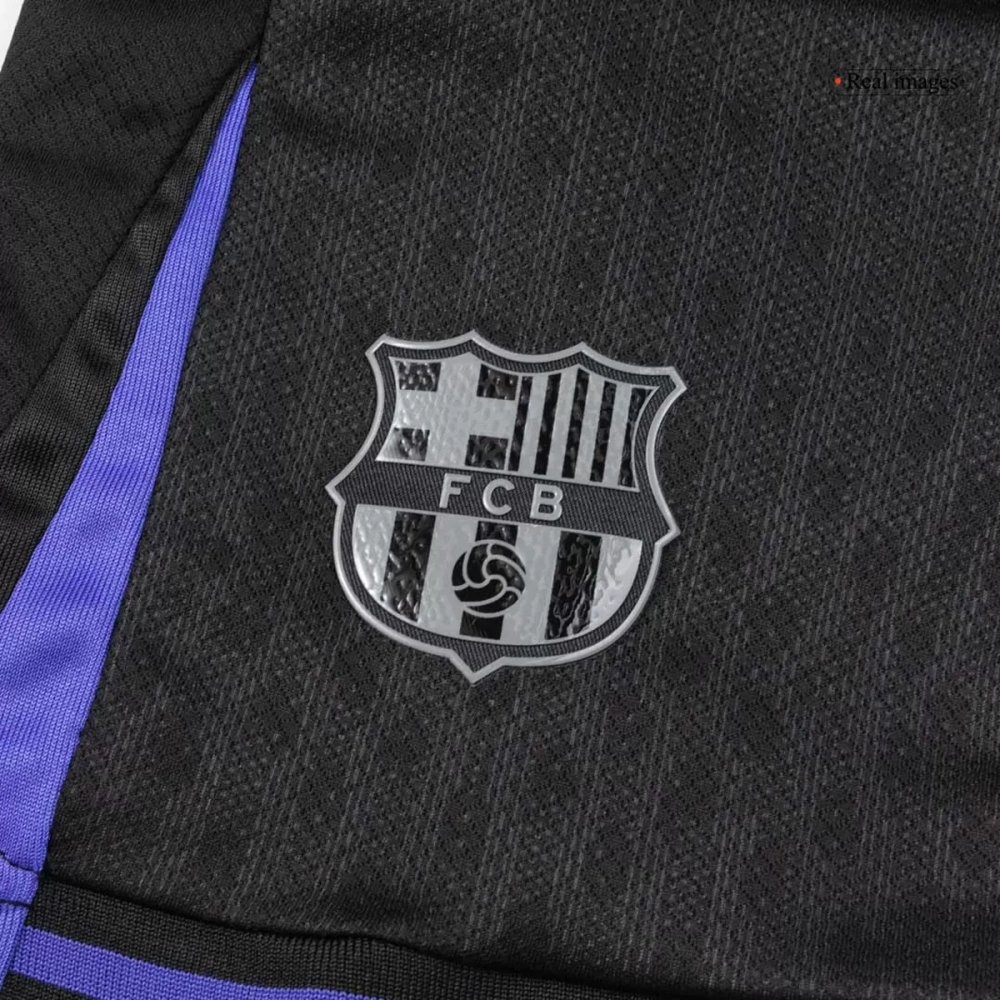 25-26 Barcelona Away Soccer Full Kids Kit Jersey+Shorts+Socks