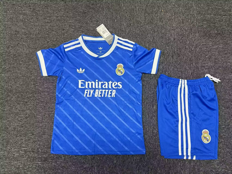 25-26 Real Madrid Third Away Soccer Kids Kit Jersey+Shorts