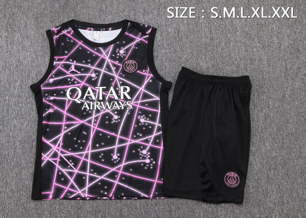 25-26 PSG Training Sleeveless Soccer Kit Jersey+Shorts