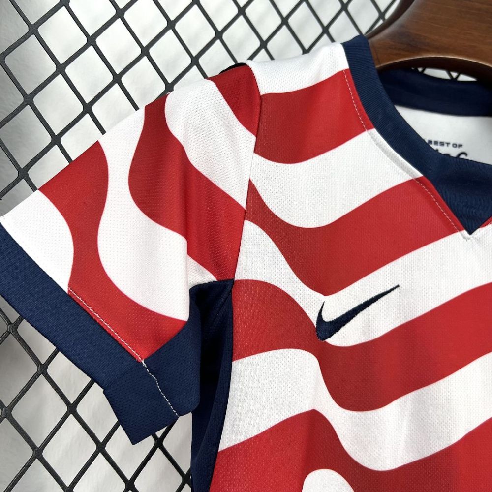 2026 USMNT Home World Cup Soccer Kids Kit Jersey+Shorts