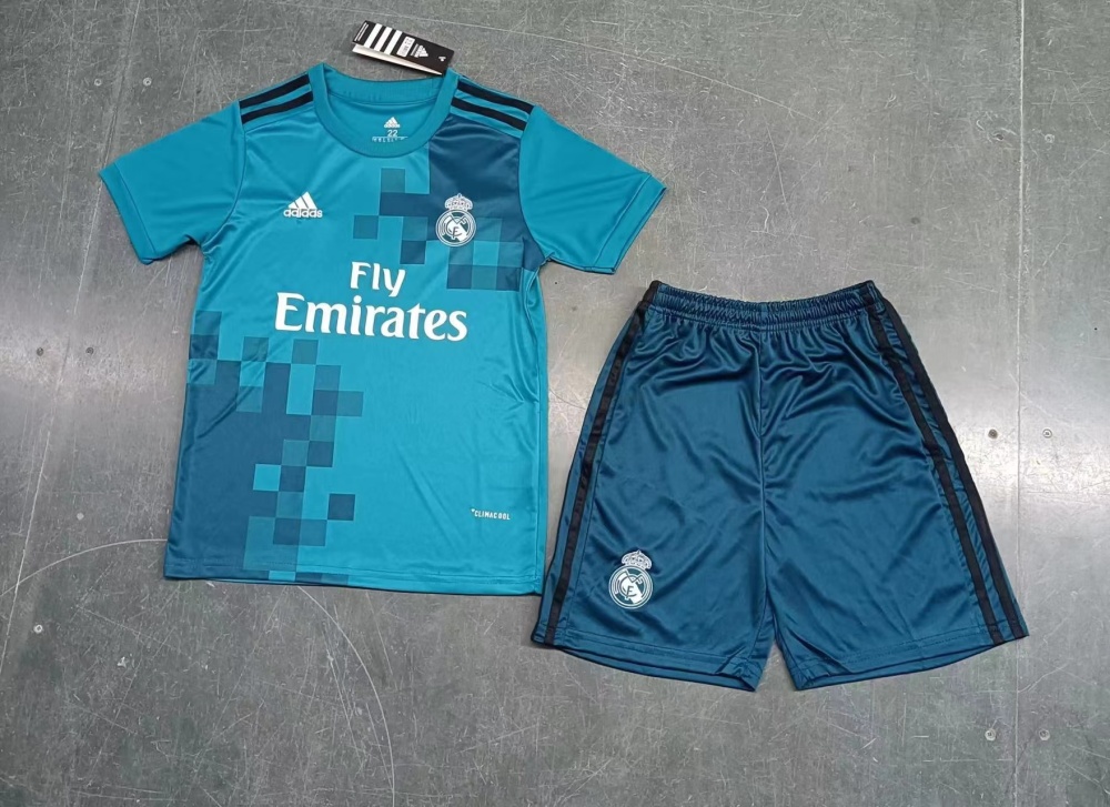 2017/18 Real Madrid Third Away Kids Kit Retro Jersey+Shorts