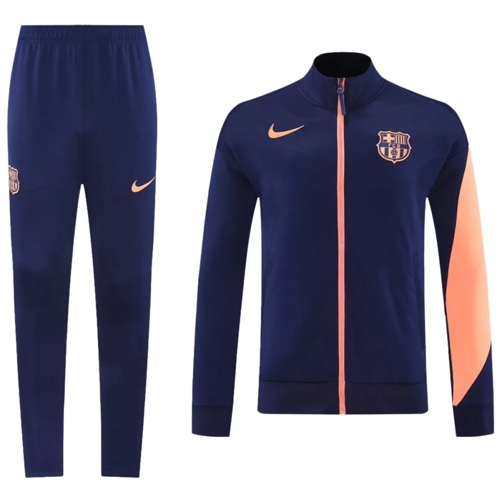 25-26 Barcelona Training Tracksuit Kit(Jacket+Pants) Navy&Orange