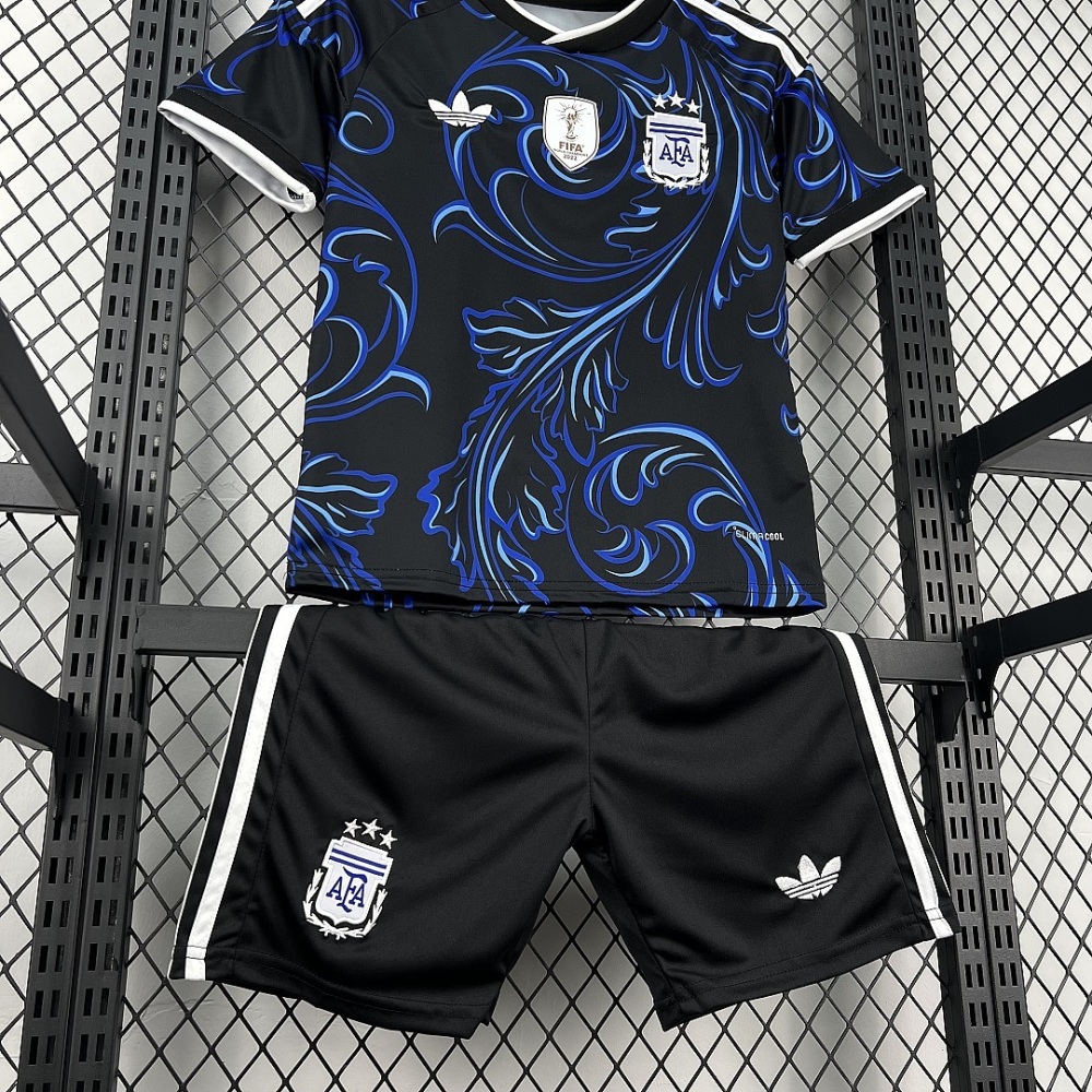 2026 Argentina Away World Cup Soccer Kids Kit Jersey+Shorts