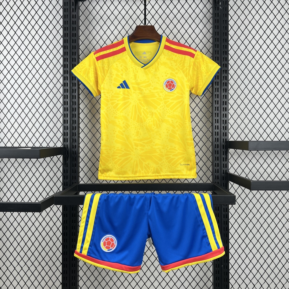 2026 Colombia Home World Cup Soccer Kids Kit Jersey+Shorts