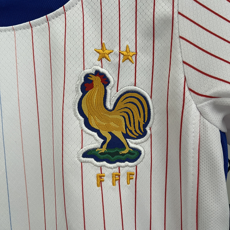 2024 France Euro Cup Away Kids Kit  Jersey+Shorts