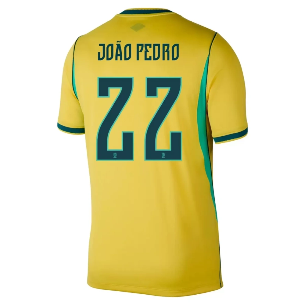 JOÃO PEDRO #22 Brazil Home Jersey World Cup 2026