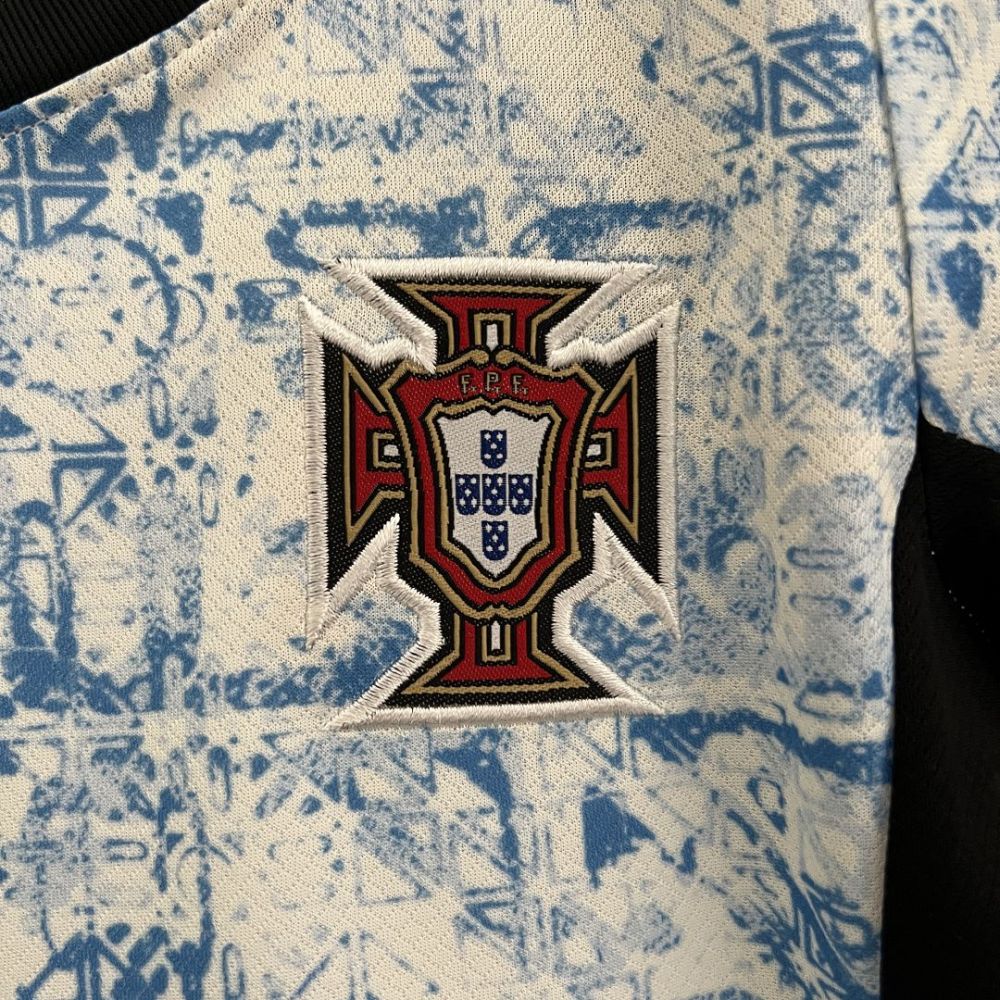 2024 Portugal Euro Cup Away Soccer Kids Kit Jersey+Shorts