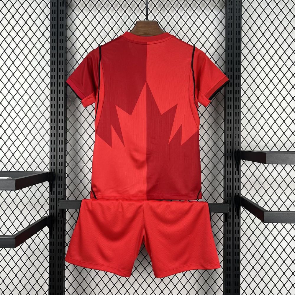 2026 Canada Home World Cup Soccer Kids Kit Jersey+Shorts