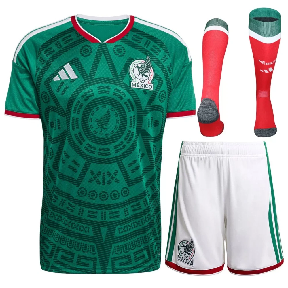 2026 Mexico World Cup Home Soccer Full Kit Jersey+Shorts+Socks
