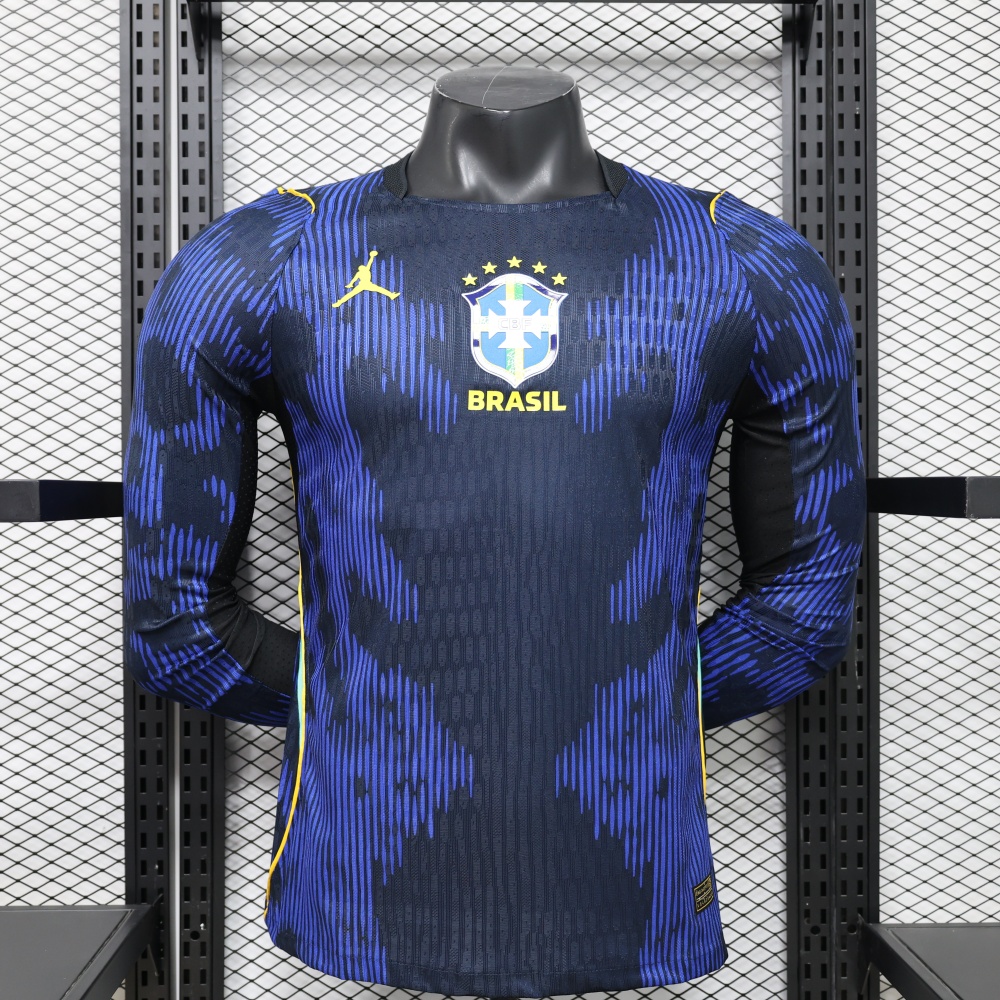 2026 Brazil Away World Cup Jersey Player Version Long Sleeve